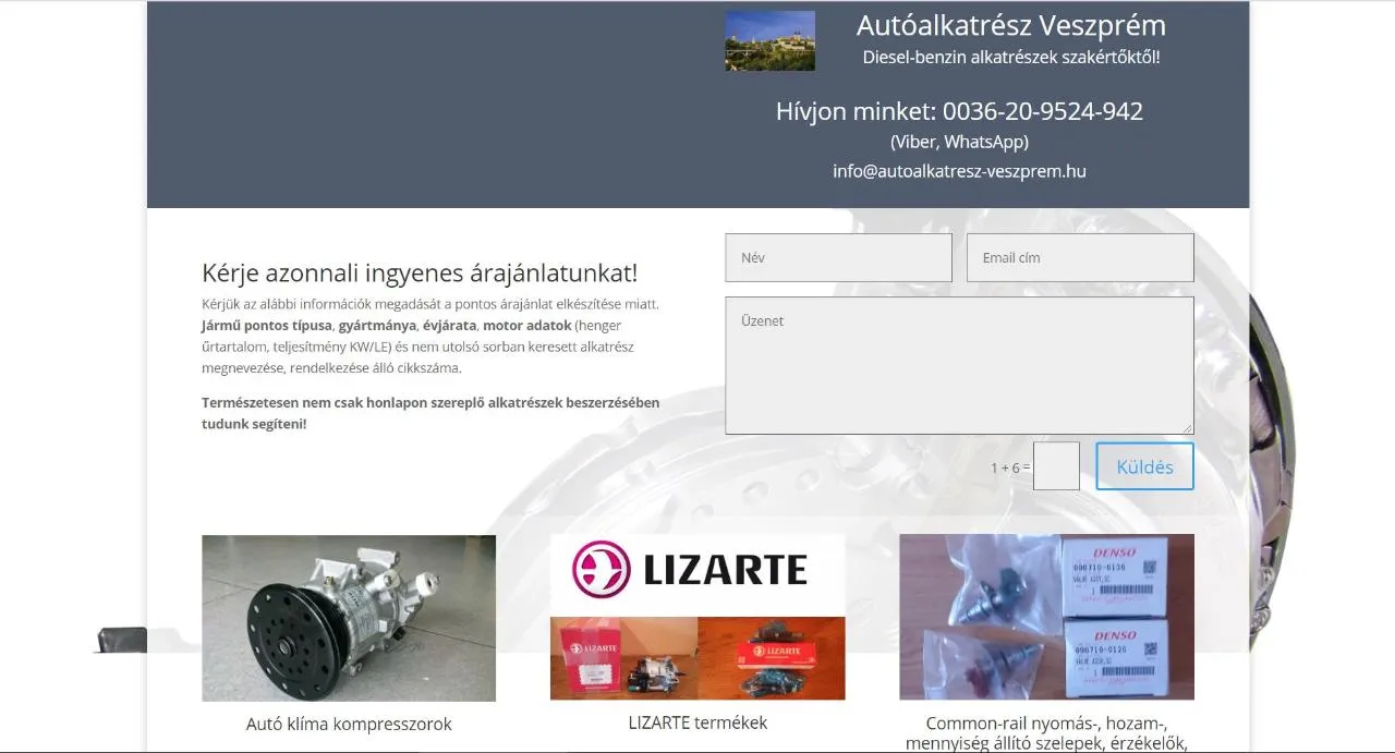 weboldal készítés - autoalkatresz-veszprem.hu